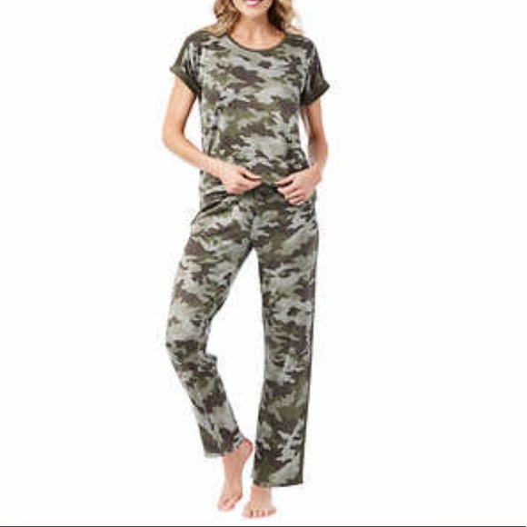 Lucky Brand Ladies' 4-Piece Pajama Set Green (Distressed Camo) S-M-L - Picture 2 of 12